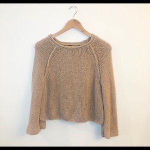 FREE PEOPLE Endless Stories cotton blend sweater | XS tan